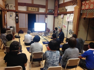 南あわじ市沼島の神宮寺で２年生の石塚昇路君が研究報告会を開催しました